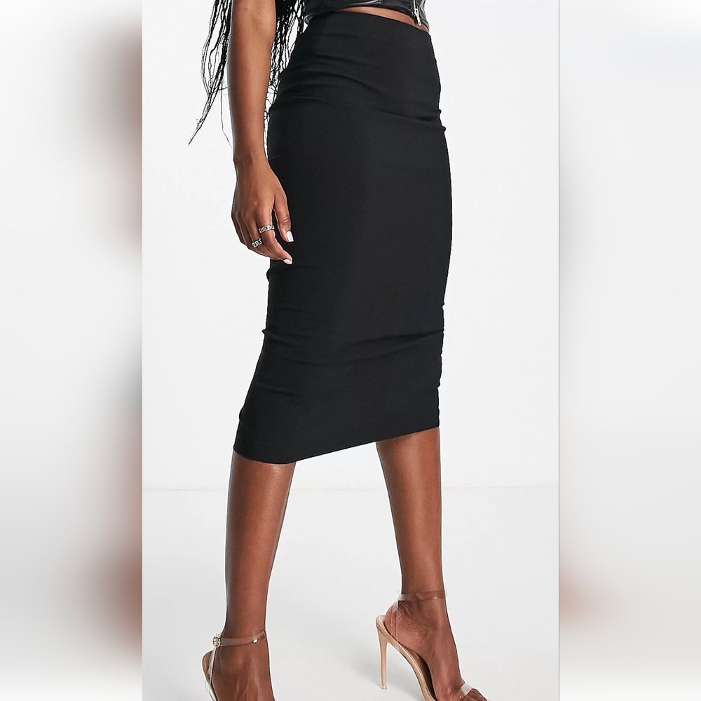 High Waist Midi Pencil Skirt